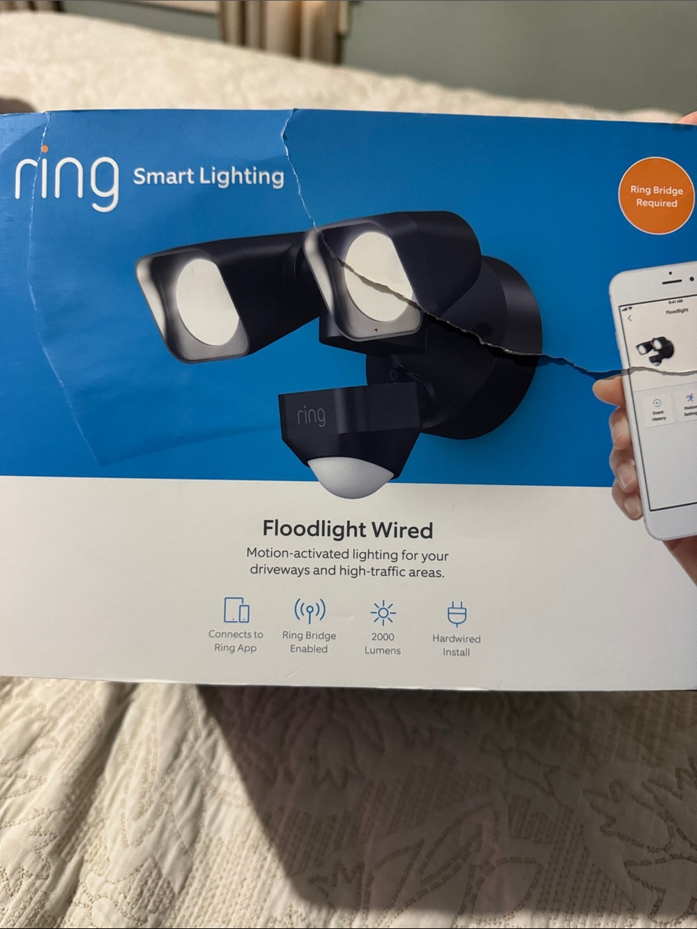 Never been used! Ring Floodlight Wired Smart Lighting - Black